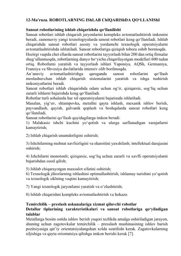 Sanoat robotlari