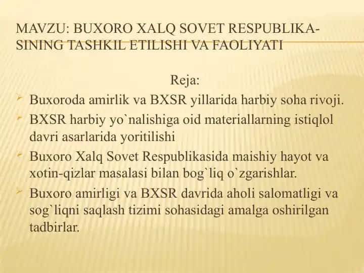 Buxoroxalq sovet respublikasi-sining tashkiliy faoliyati