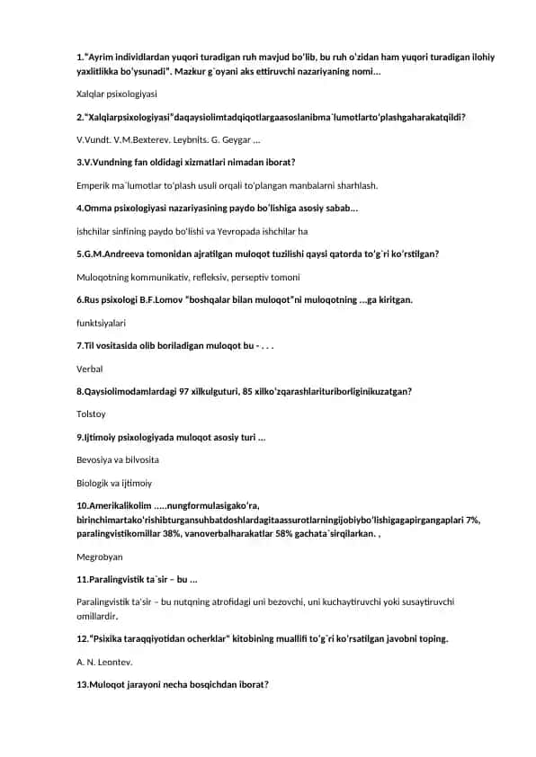 Omma psixologiyasi nazariyasi