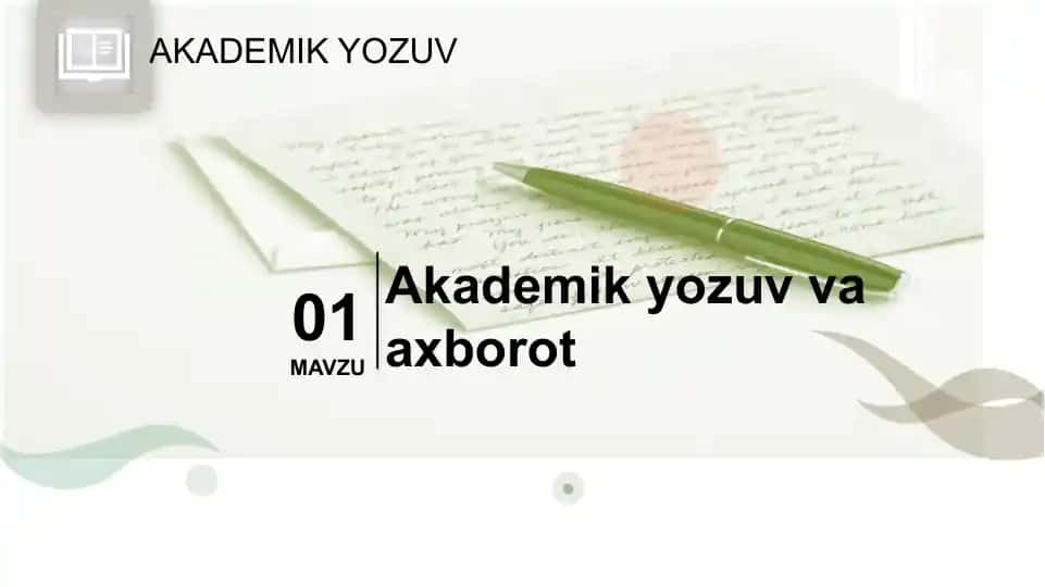 Akademik yozuv va axborot