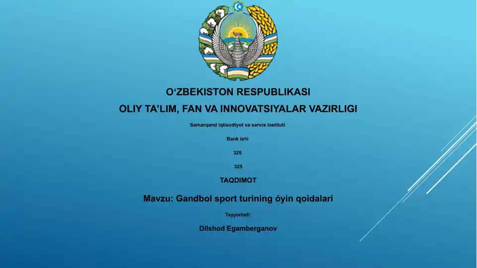 Gandbol sport turining óyin qoidalari