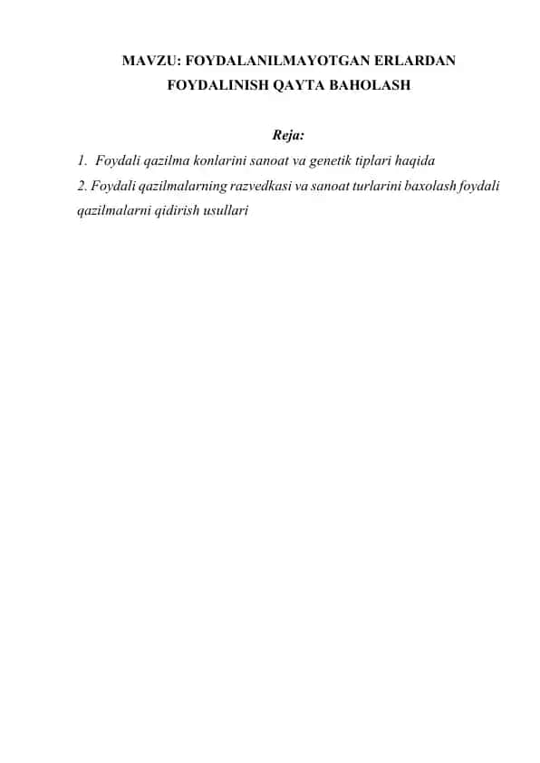Foydali qazilmalar