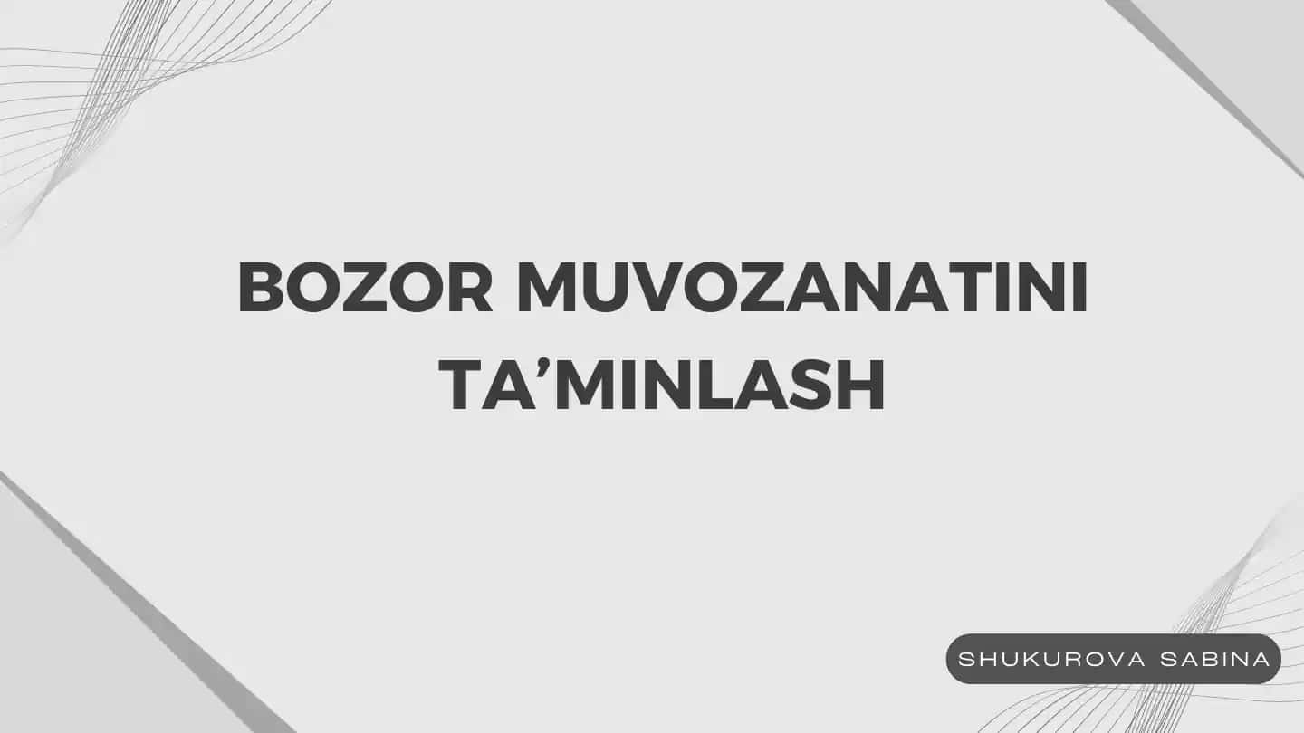 Bozor muvozanati