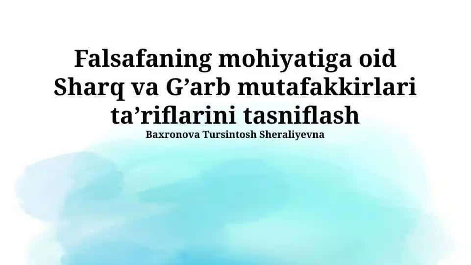 Falsafaning mohiyati