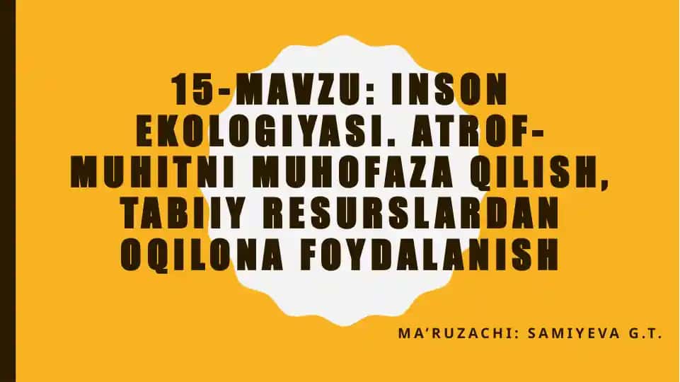 Inson ekologiyasi