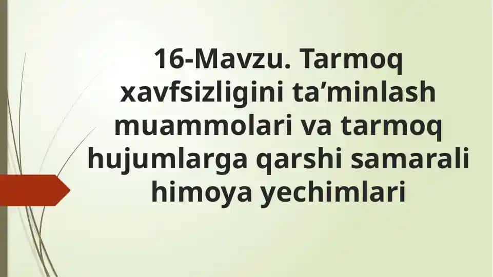 Tarmoq xavfsizligi