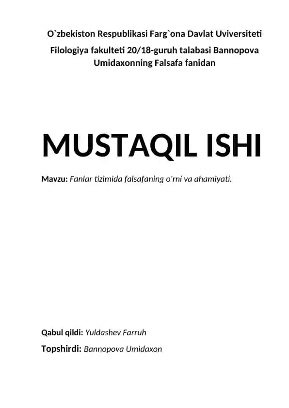 Falsafiy bilimlar tizimi