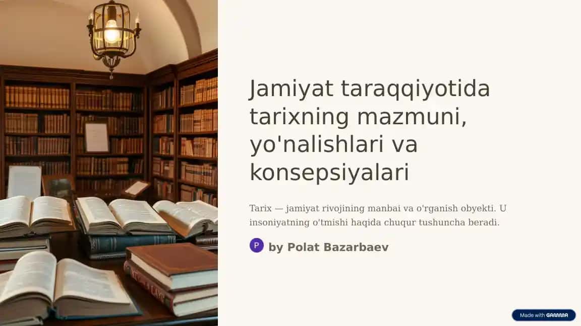 Tarix fanining mohiyati va ahamiyati