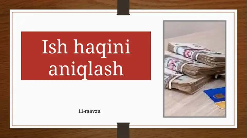 Ish haqini aniqlash