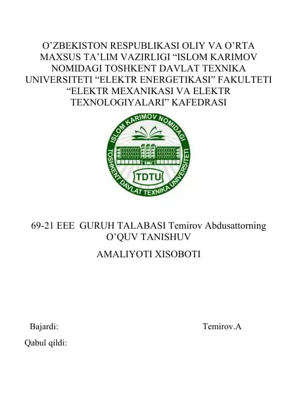 Elektr Xavfsizlik Asoslari