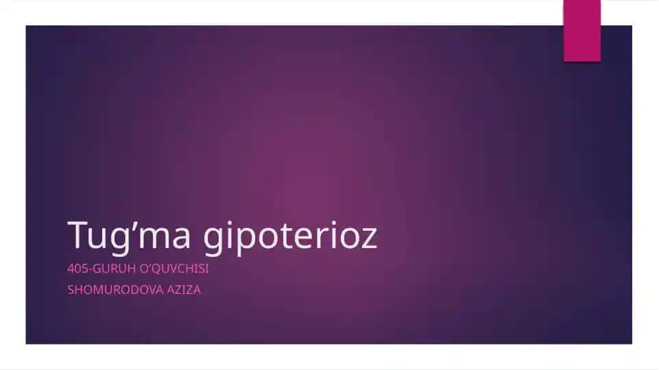 Tug’ma gipoterioz
