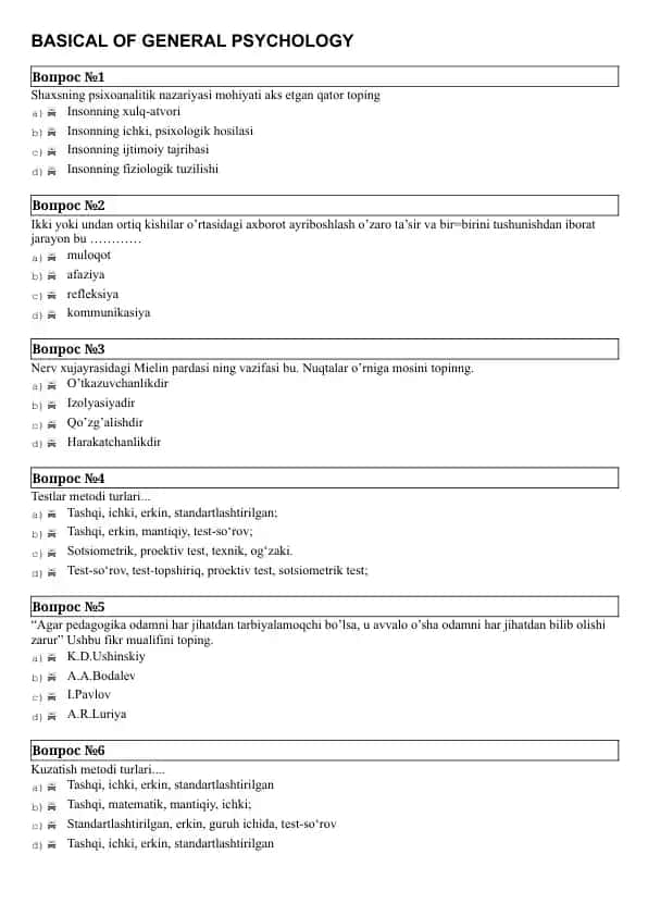 Basical of General Psychology