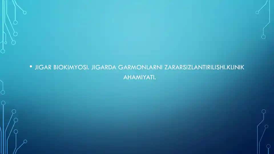 Jigar biokimyosi