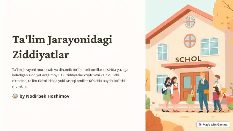 Ta'lim Jarayonidagi Ziddiyatlar