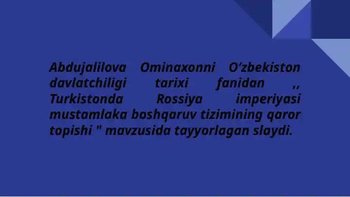 Turkistonda Chor Rossiyasi boshqaruvi