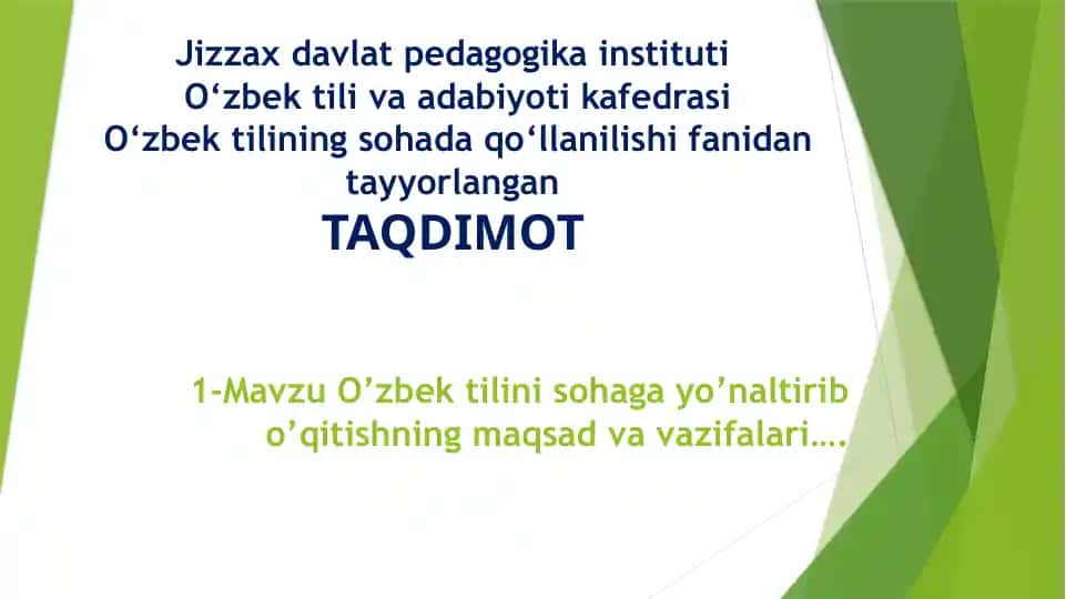 O'zbek tilini so'zlash