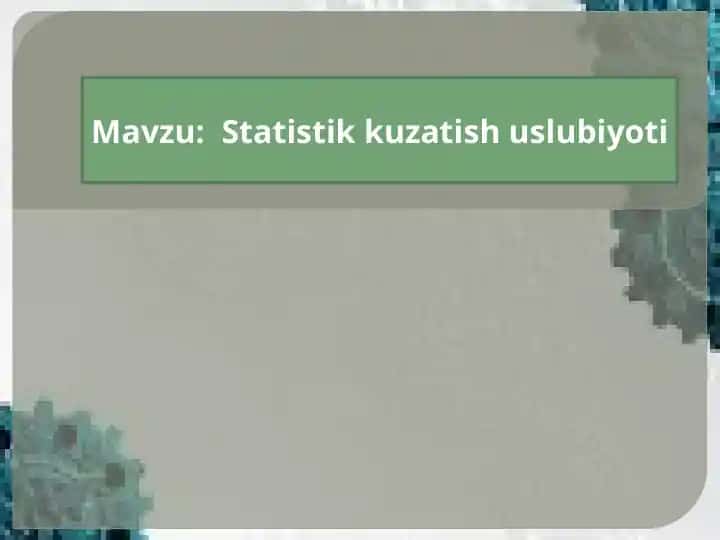 Statistika kuzatish uslubiyoti