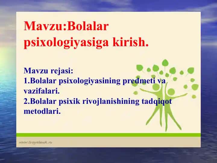 Bolalar psixologiyasiga kirish