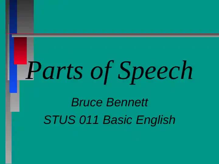 Parts of Speech