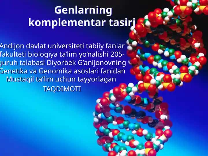 Genlarning komplementar tasiri