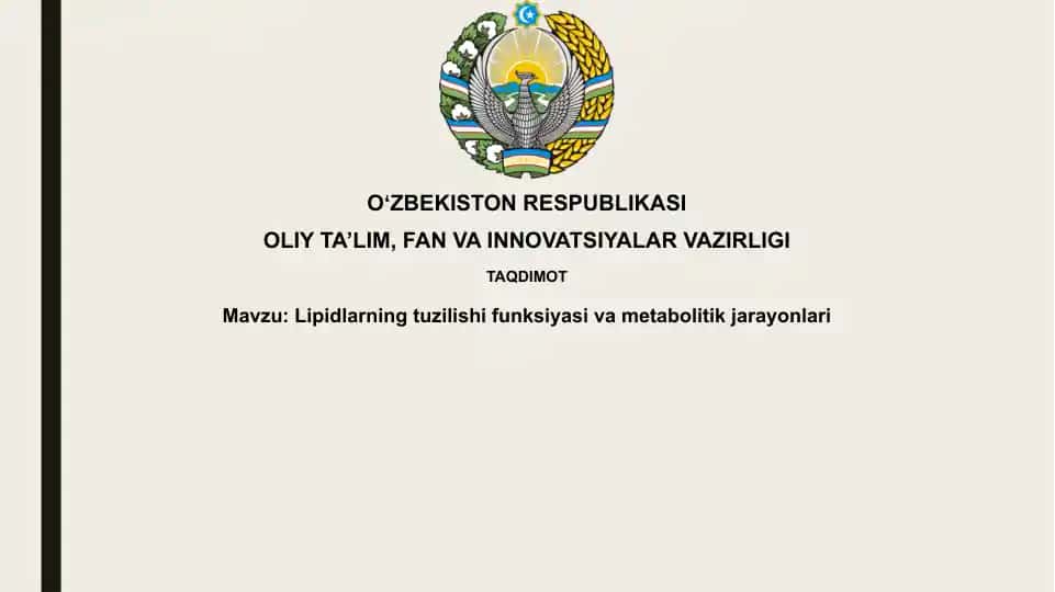 Lipidlarning tuzilishi va funksiyasi