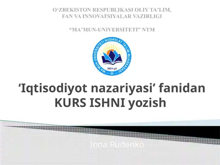 "Kurs ishi mavzulari"