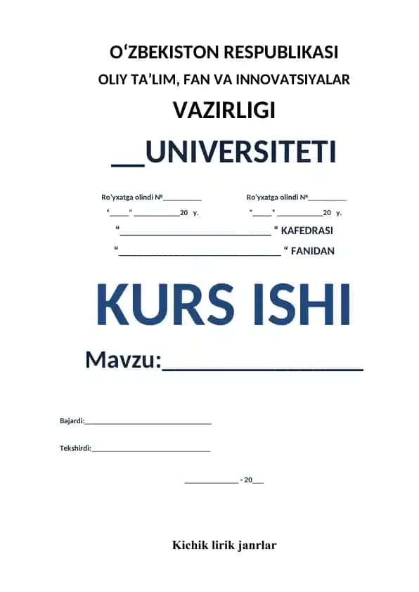 Kichik lirik janrlar