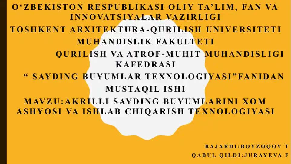 Sayding buyumlar texnologiyasi