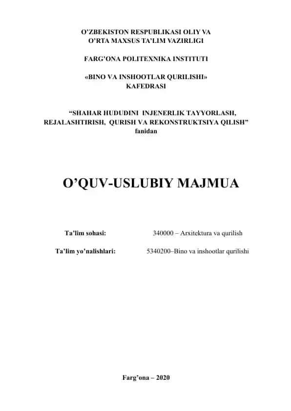 O’quv-uslubiy majmua