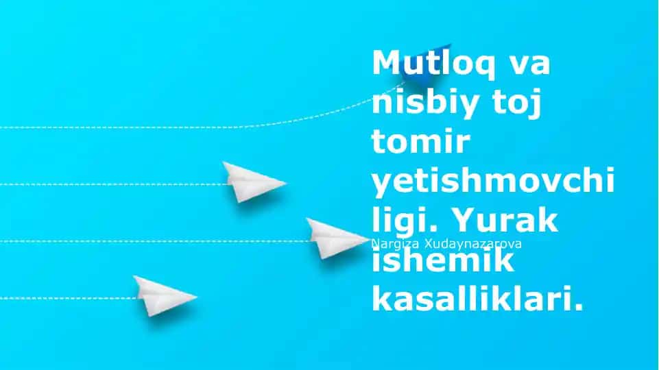 Mutloq va nisbiy toj tomir yetishmovchiligi. Yurak ishemik kasalliklari