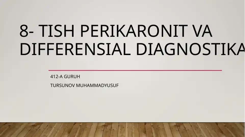 Tish Perikoronit Va Differensial diagnostika