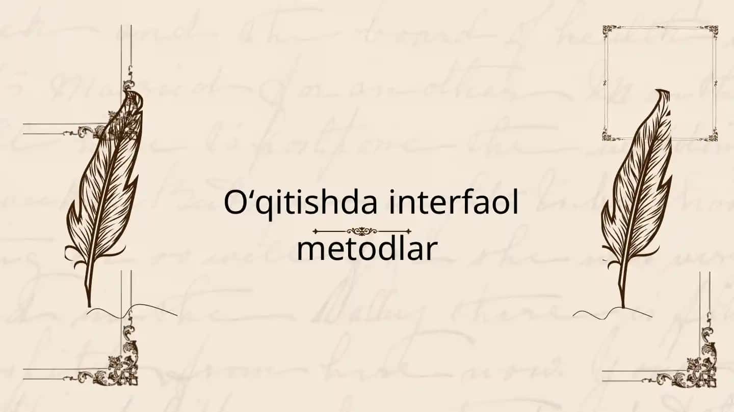 Oʻqitishda interfaol metodlar