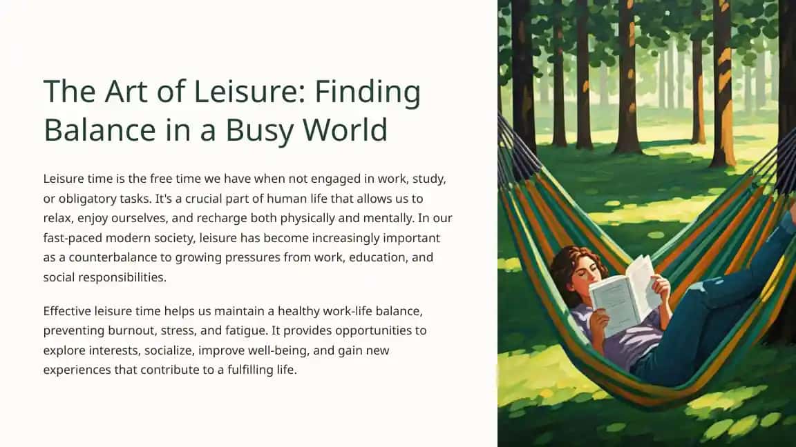 The Art of Leisure: Finding Balance in a Busy World