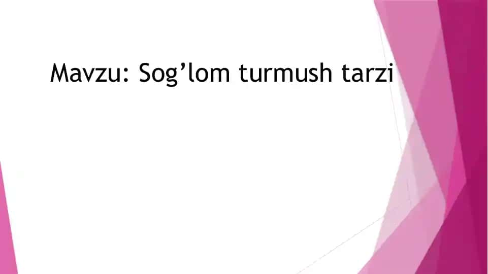 Sog’lom turmush tarzi