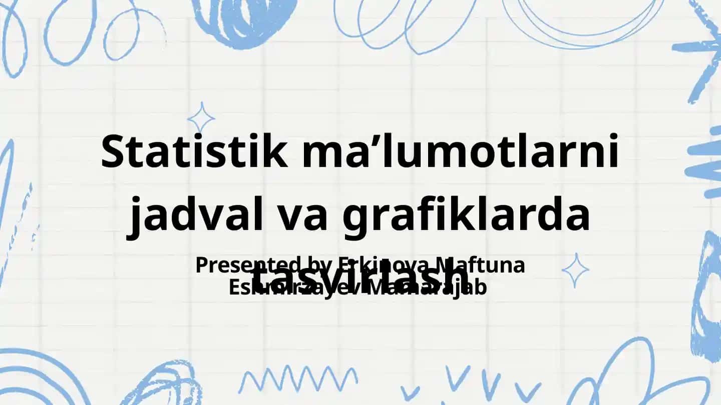 Statistik ma'lumotlarni jadval va grafiklarda tasvirlash