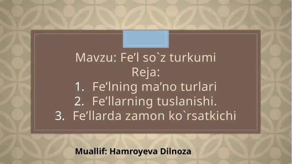 Fe’lso`zturkumi