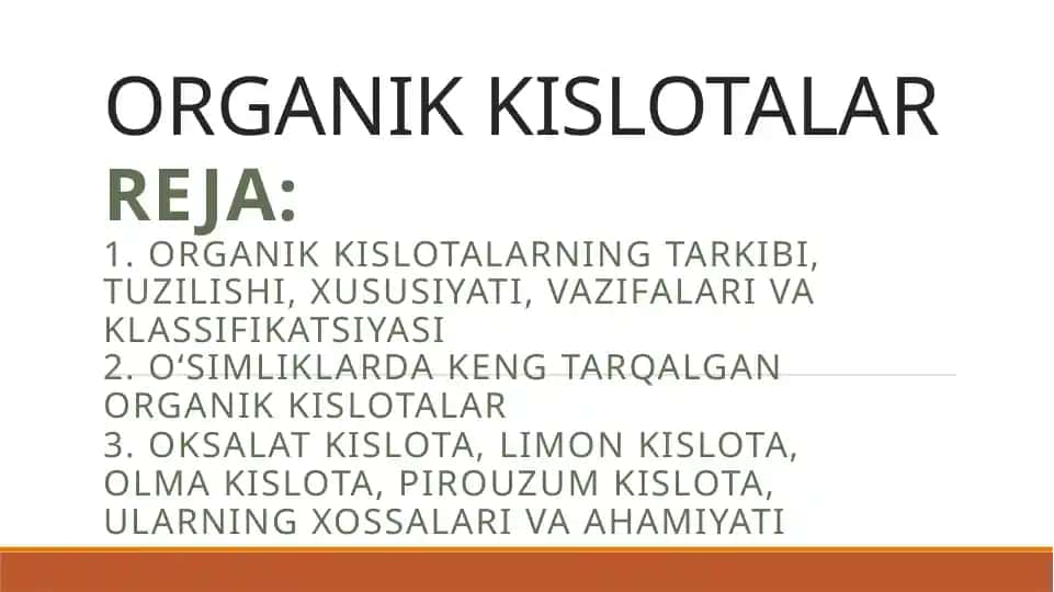 Organik kislotalar