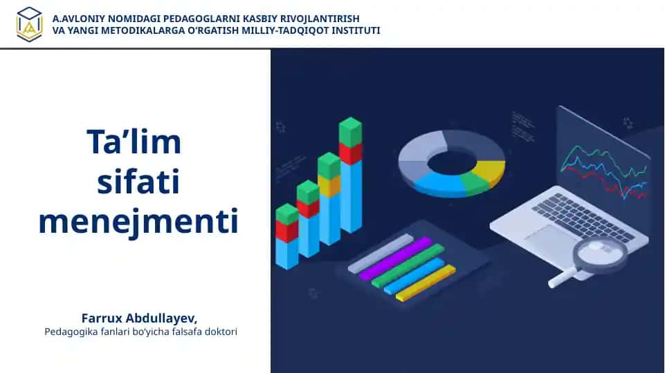 A.AVLONIY NOMIDAGI PEDAGOGLARNI KASBIY RIVOJLANTIRISH VA YANGI METODIKALARGA O‘RGATISH MILLIY-TADQIQOT INSTITUTI