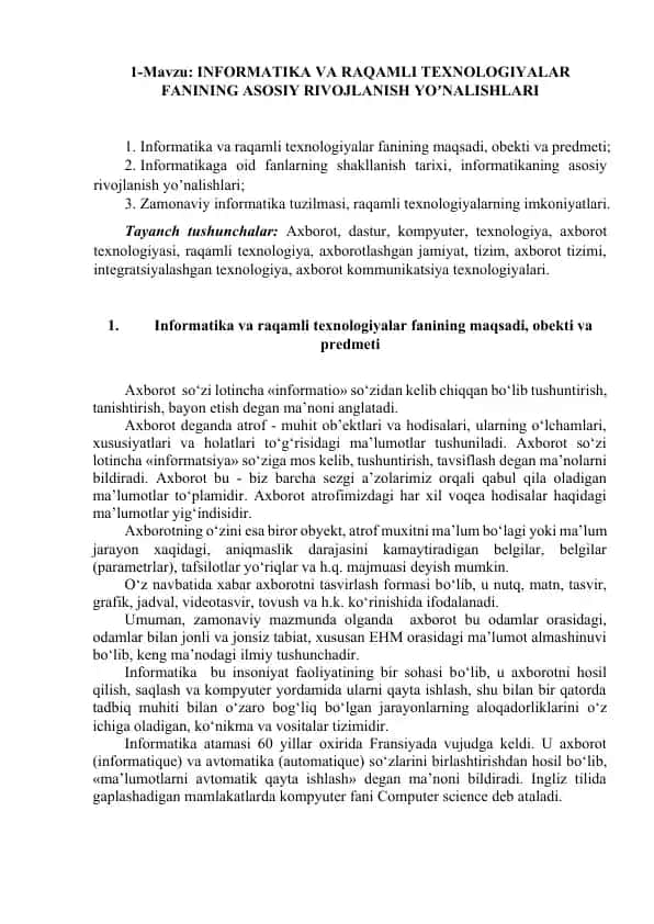 Ta’lim jarayoniga raqamli texnologiyalarni joriy etish