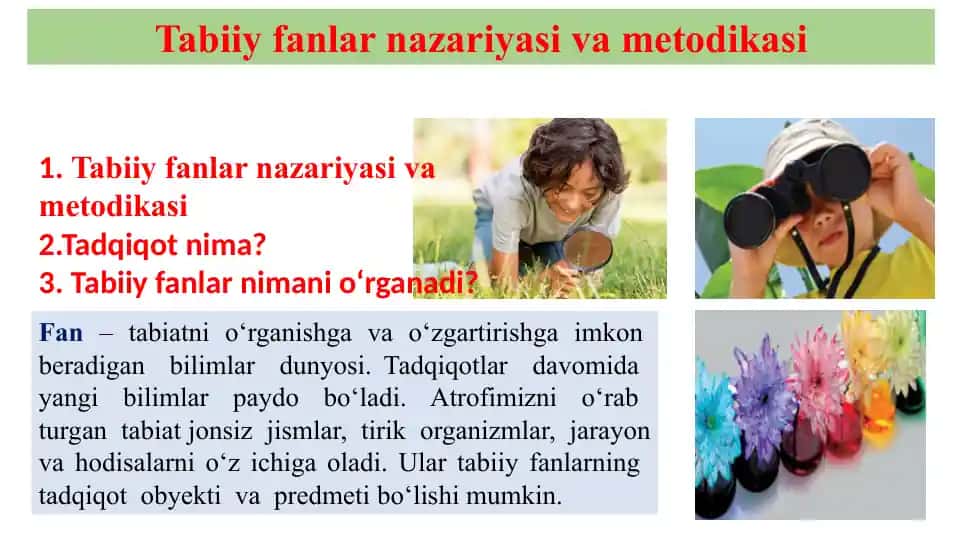 Tabiiyfanlar nazariyasi va metodikasi