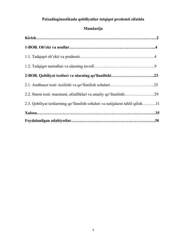 Psixadiaginostikada qobiliyatlar tatqiqot predemti sifatida