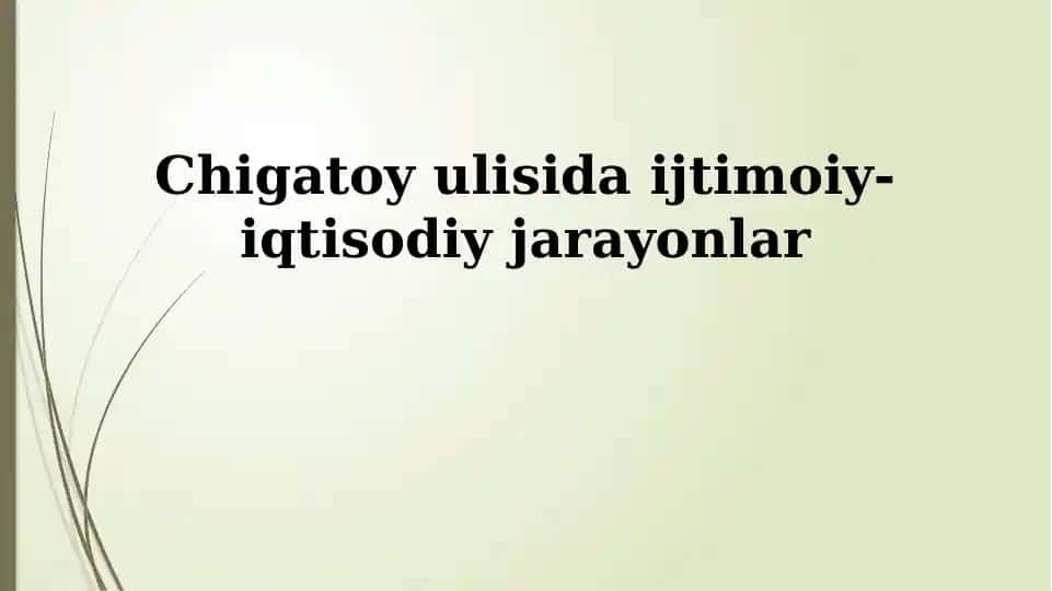 Chig'atoy tumanining ijtimoiy-iqtisodiy holati