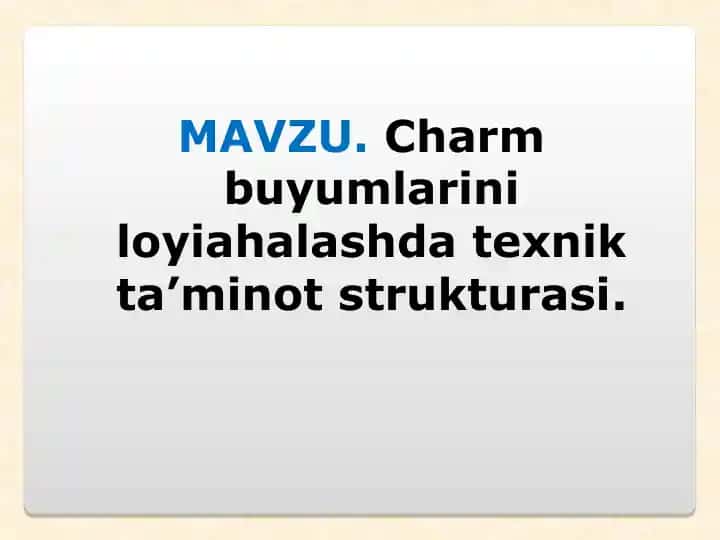 Texnik ta’minot strukturasi