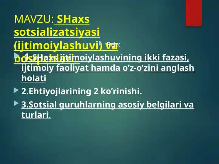 SHaxs sotsializatsiyasi (ijtimoiylashuvi) va bosqichlari