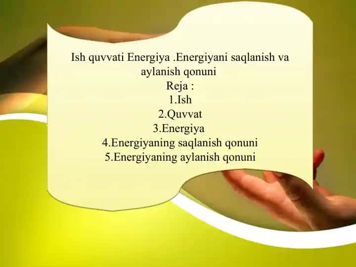 Energiyaning saqlanish va aylanish qonuni
