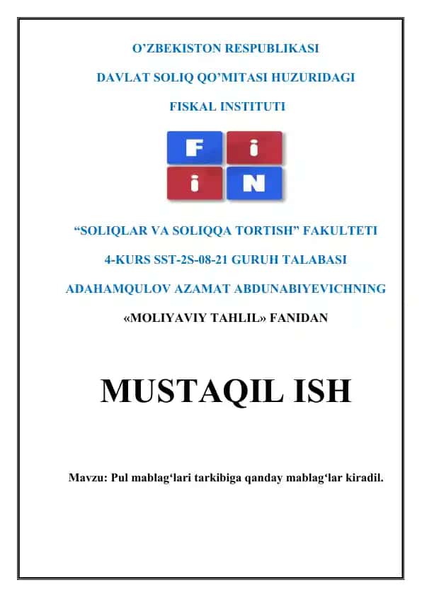 Moliyaviy Tahlil