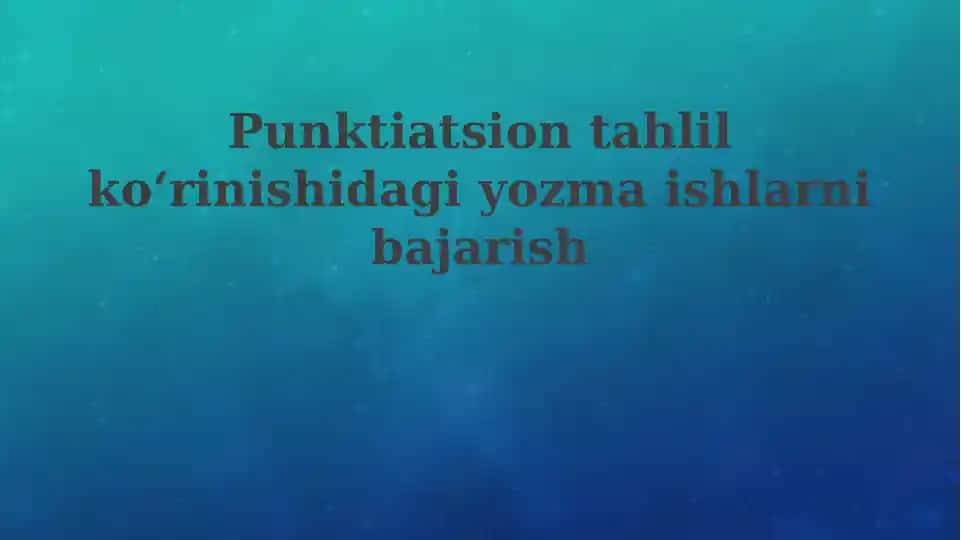 Punktiatsion tahlil
