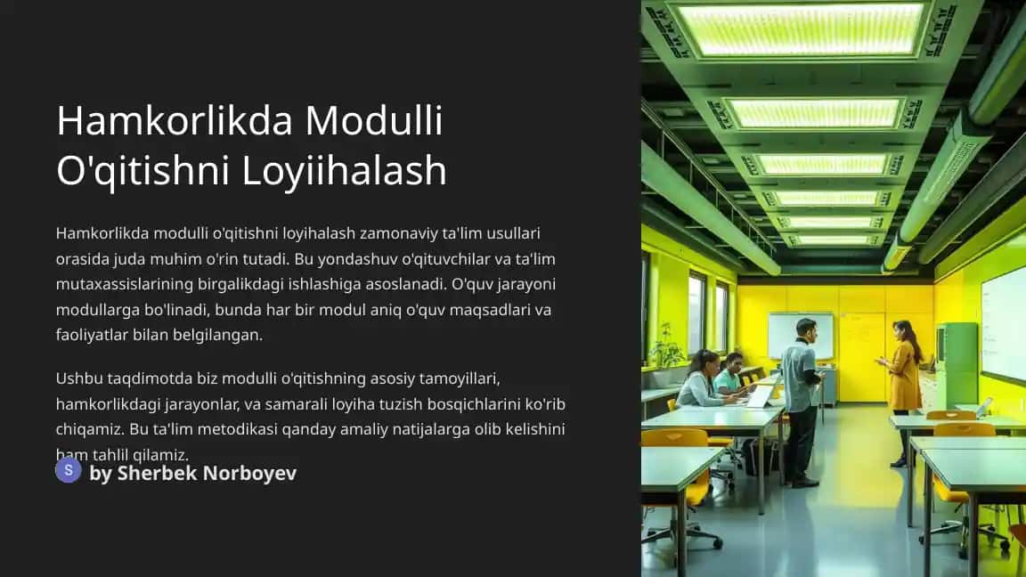 Hamkorlikda modul oʻqitishni loyihalash