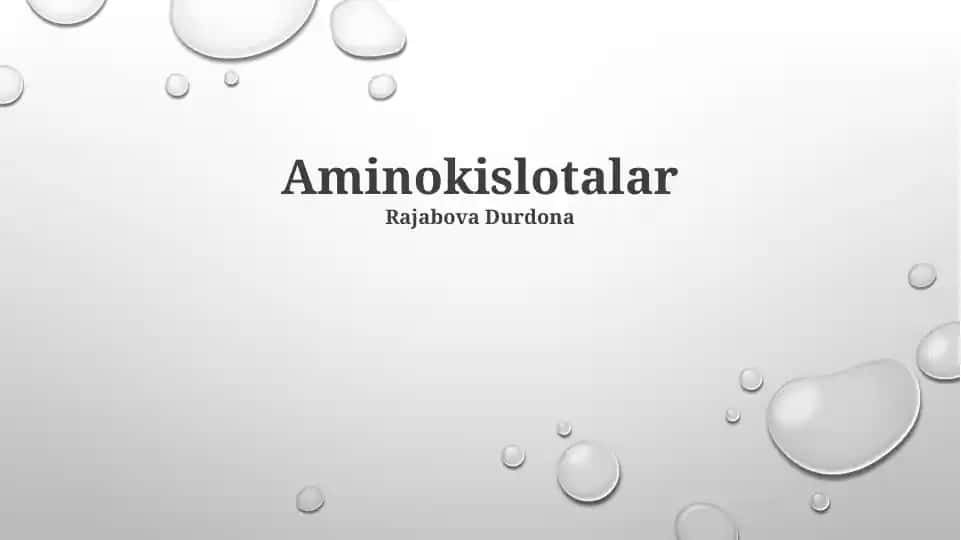 Aminokislotalar