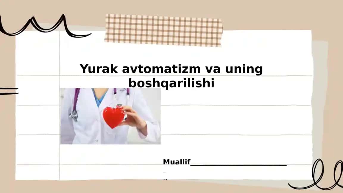 Yurak avtomatizm va uning boshqarilishi